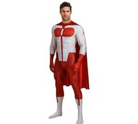 SENGDUJH Costume Omni-Man pour cosplay, costume père de Mark Grayson, maillot rouge pour Halloween (rouge et blanc, taille M)