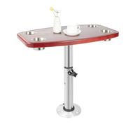 Sengfwin Table télescopique Lot de 4 Porte-gobelets télescopiques Amovibles Table de Cockpit Marine Hauteur réglable pour Bateau Camping-Car Yacht Utilisation sur Bateau chêne laqué