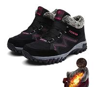 SENGHUI Fleekcomfy Snowy Villi Leather Ankle Boots, Men Womens Winter Anti-Slip Thermal Villi Leather Plateau Boots Snow Boots (B,40EU)