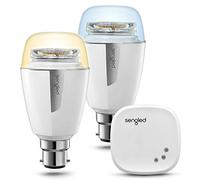 Sengled Element Plus Ampoule LED dimmable de Blanc chaud 2700K à Blanc froid 6500K, contrôlée via APP（Hub Nécessaire ), équivalent 60W, fonctionne avec Alexa & Google Assistant,1 hub+ 2 B22 ampoules