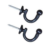 SENGLIDA Lot de 2 embrasses de rideau à tête ronde - Support mural à pompons - Noir