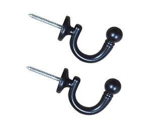 SENGLIDA Lot de 2 embrasses de rideau à tête ronde - Support mural à pompons - Noir