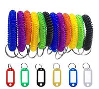SENHAI 12 Bracelet Porte-clés et 6 pièces principales balises, spiral Bracelet Porte-clés pour gym piscine badges d'identification,pour porte-clés pour animal domestique Sac de voyage