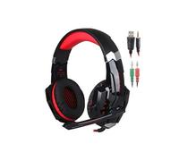 Casque PC GENERIQUE senhai Kotion Each G9000 Casque de Jeu pour PSAablet PC Téléphone Mobile Portable iPhone,écouteur Gaming avec Micro et LED - Noir+Rouge