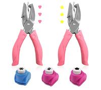 SENHAI Lot de 2 perforatrices à papier (trou en forme de cœur et trou en forme d'étoile) et 3 petits gaufrages pour bricolage, scrapbooking, fabrication de cartes, tickets, étiquettes