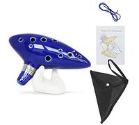 SENHAI Ocarina avec lanière tour de cou et livre de chansons, alto en do à 12 trous Ocarina avec boîte cadeau, présentoir en forme de main et sac de protection noir