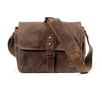 SENHE Sac rétro étanche en toile pour appareil photo reflex numérique pour homme, compatible avec Sony, Nikon, Canon, café