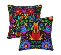 Senheol Lot de 2 housses de coussin mexicaines - 45,7 x 45,7 cm - Pour canapé, décorations mexicaines Cinco De Mayo