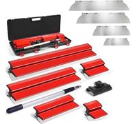 Senhill Lame d'écrémage Lame de Spatule de Lissage Lame à Lisser en Acier Inoxydable avec Poignée d'extension pour Enduire les Murs et les Plafonds (25cm + 40cm + 60cm + 80cm), avec Lames Remplaçables