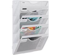 Senhoglb Porte-documents mural A4 à 5 niveaux en maille métallique, Blanc, Offre Nouvel An, Meilleurs choix cadeau