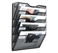 Senhoglb Porte-documents mural en maille A4 à 5 niveaux, Noir, Vente du Nouvel An, Meilleures idées cadeaux