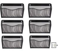 Senhoglb Porte-documents mural en maille format A4 paysage à 6 compartiments - Noir - Offre Nouvel An - Idées cadeaux