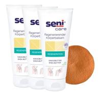 Seni Care Baume pour le corps pour peaux sèches avec panthénol et beurre de | Soin régénérant pour peaux sèches et très sèches avec beurre de karité et de cacao, panthénol et souci + éponge Olanmarp