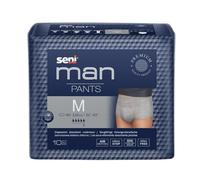 SENI - Culottes Absorbantes Seni Man Pants M - Absorption Level 5 - Protection Fuite Urinaire Premium - Incontinence - Couche Adulte Homme - Anti Odeur - Ultra Doux - 8x10 Slips Gris