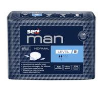 Seni | Man Normal Level 2 | Protections pour hommes incontinence légère | Anti-fuites & contrôle des odeurs | Confort & discrétion | 15 pièces