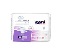 SENI - Slips Absorbants Seni Active Plus M - Absorption Level 7 - Protection Fuite Urinaire - Incontinence - Couche Adulte - Anti Odeur - Ultra Doux - 8x10 Slips
