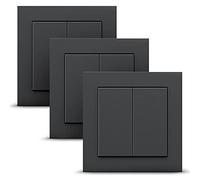 GIRA+Senic Friends of Hue Smart Switch|3x Interrupteurs sans fil et variateurs de lumière Homekit|Fabriqué en Allemagne|Anthracite