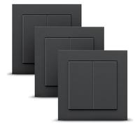 Senic GIRA + Friends of Hue Smart Switch | Compatible Philips Hue (Pas de Piles, Pas de Charge) | 3X Interrupteurs et variateurs d'intensités Homekit sans Fil | Fabriqué en Allemagne | Anthracite