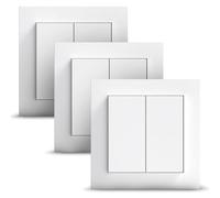 Senic GIRA + Friends of Hue Smart Switch | Compatible Philips Hue (Pas de Piles, Pas de Charge) | 3X Interrupteurs et variateurs d'intensités Homekit sans Fil | Fabriqué en Allemagne | Blanc Mat