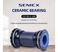 SENICX T47 filetage pédalier en céramique vélo arbre Central adapté pour Shimano/SRAM GXP route gravier vélo axe de manivelle creux 24mm T47-85.5-24R-Ceramic
