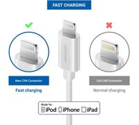 Senior-0,15m Lightning 8 Pin Usb Câble De Charge & Données Certifié Mfi Et Compatible Avec Iphone 14 Pro 14 Pro 14 Plus 14 Se 13 Pro 13 Pro 13 Mini 12 Pro 12 Pro 12 Mini - Blanc[L1208]