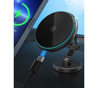 Senior-15w Chargeur Support Voiture Pour Magsafe,Support Telephone Voiture Induction Magnétique Chargement Sans Fil Porte Telephone Alliage De Zinc,Rotation À 360 Degrés, Pliable Pour Iphone 16 1[L803
