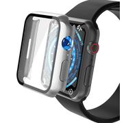 Senior-2 Pack Ultra Thin Glass Screen Protector Compatible With Apple Watch Series 9 / Series 8 / Series 7 45mm, All-In-One Pc Protective Cover For Iwatch 45mm (1 Silver+1[L1004]