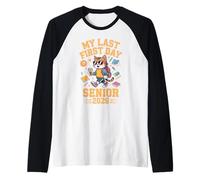 Senior 2026 My Last First Day Cool Cat Backback to School Kids Manche Raglan