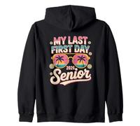Senior 2026 My Last First Day Design rétro coucher de soleil Sweat à Capuche