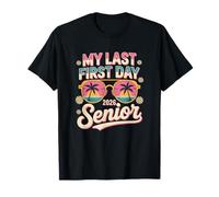 Senior 2026 My Last First Day Design rétro coucher de soleil T-Shirt
