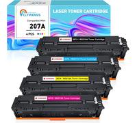 Senior-207A Lot De 4 Cartouches De Toner Compatibles Avec 207X 207A Pour Color Laserjet Pro Mfp M283Fdw M282Nw M255Dw M255Nw M283 M282 M255 Multipack W2210X W2211X W2212X W2213X (Pas De Puce)[L1467]