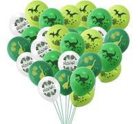 Senior-36 Pièces Ballons Latex Dinosaures, Décoration Fête Dino Pour Enfants Avec Ruban Pour Anniversaire Garçons Filles (12 Pouces) (Vert Blanc)[L1172]