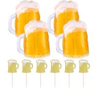 Senior-4 Ballons À Bière, 6 Inserts De Gâteau À La Bière, Ballons Géants Pour Chope De Bière, Ballons De Décoration D'anniversaire, Ballons De Fond Photo, Adaptés Aux Anniversaires, Soirées [L1460]