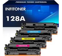 Senior-4 Pack 128A Ce320A Cartouche De Toner Compatible Pour Laserjet Pro Cp1525N Cp1525Nw Cm1415Fn Cm1415Fnw Cp1525 Cm1415 Ce321A Ce322A Ce323A ( Noir Cyan Jaune Magenta )[L1441]