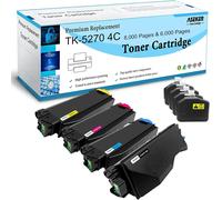 Senior-4 Paquets Compatible Cartouche De Toner Tk5270 Tk-5270 Pour Kyocera Ecosys P6230Cdn M6230Cidn M6630Cidn M6230Cidnt Imprimante 12000 Pages Für Tk5270K 6000 Pages Für Tk5270C Tk5270M Tk5270Y[L114