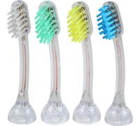 Senior-4 Têtes De À Dents E4 (1xbleu+1xturquo +1x Aune+1xblanc) I S De Rechange Standard (Dureté Équilibrée, Poils Droits) Pour S À Dents À Ultrasons Metallic & Professional[L391]