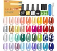 Senior-42 Pcs Vernis Semi Permanent Avec Base Coat, Glossy Et Matte Et Cat-Eye Top Coat Et Remover Vernis Semi Permanent, Vernis Gel Semi Permanent Uv Led 8ml[L470]