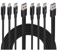 Senior-4Pied/2Pack 3 En 1 Usb 2.0 A Mâle À 3 Micro Usb Mâle Nylon Tressé Câble,Compatible Avec Téléphones Téléphone Android Périphériques D'Interface Usb De Type C/Micro(Noir-1Type C+2Micro)[L2117]