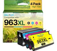 Senior-963Xl 963 Xl Lot De 4 Cartouches D'Encre Compatibles Avec 963 Xl Pour 963Xl Multipack Pour Officejet Pro 9010 Officejet Pro 9012 9020 9014 9019 9015 9016 9013 9028[L1498]