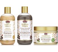 Senior-African Pride Pré-Shampooing Démêlant Et Revitalisant Moisture Miracle, Shampooing Et Revitalisant De 3, Huile De Coco, Miel, Miel, Chocolat, Huile De Noix De Coco, Eau D'aloès Et De Noix [L927