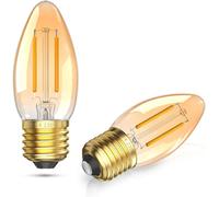 Senior-Ampoule Led 2.5w E27 Retro Vintage, Veilleuse Led Filament E27 Ambre Blanc Chaud 2700k Non-Dimmable C35 Bougie Forme Économie D'énergie, Pour Veilleuse Chandelier, Lot De 2[L1091]