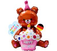 Senior-Ballon Ourson Doux Xl - Décor Happy Birthday[L1166]