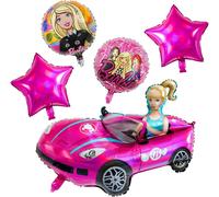 Senior-Bar-Bier Princesse Ballons En Aluminium, 5pcs Ballons De Décoration D'anniversaire Princesse Bar-Bies, Fille Décorations Pour Fêtes À Thème Rose, Princesse Fête D'anniversaire Décorat[L633]