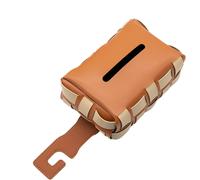 Senior-Car Tissue Holder, Leather Tissue Case, Backseat Napkin Organizer, 4.33x6.29x4.52 Inches Black Brown White Design Dispenser, Sturdy Stylish, Multipurpose For Car And Home[L2763]
