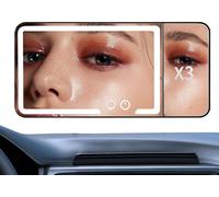 Senior-Car Visor Mirror, Led Sun-Shading Makeup, Dimmable And Rechargeable Design And Rear View Cosmetic Accessory For Women, Girls, Daily Touch Ups, Travel Grooming, 10.63x5.12 Inches[L2611]