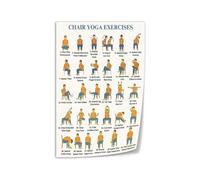 Senior Chair Yoga with Poses & Exercises - Illustrated Guide for Strength and Balance, Canvas Wall-Art for Living Room(Framed,12x18inch(30x45cm))