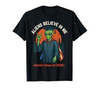 Senior Class 2026 USA Shirt Alien Believes In Me Graduation T-Shirt
