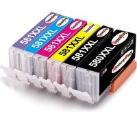 Senior-Cli-581 Pgi-580 Cartouche D'Encre Compatible Canon 580 581 Xxl Pour Canon Pixma Ts8150 Ts8151 Ts8152 Ts8250 Ts8251 Ts8252 Ts8350 Ts8350A Ts8351 Ts8351A Ts8352 Ts8352A (6 Pack)[L1637]