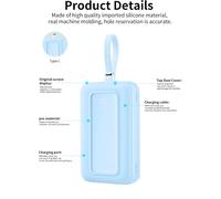 Senior-Coque De Protection En Silicone Pour Anker Zolo Power Bank 10 000 Mah Durable Et Écologique Avec Trous Précis ¿ Résistante Aux Chocs, Toucher Confortable, Bleu[L1258]