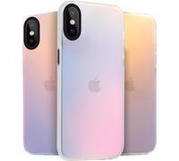 Senior-Coque Pour Iphone X/Iphone Xs (5.8""), Translucide Mat Changement De Couleur Etui [Unique Et Jolie], Housse Avec Glitter Hard Pc Arrière Et Silicone Bumper Antichoc, Irisé[L386]